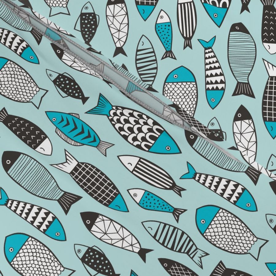 Fish Geometric in Blue