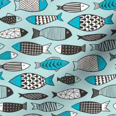 Fish Geometric in Blue