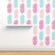 Pineapple  Pink and blue Summer