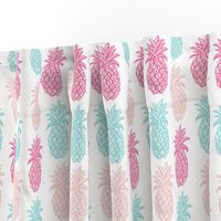 Pineapple  Pink and blue Summer