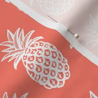 Tropical Pineapple // coral and white