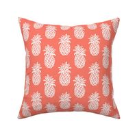 Tropical Pineapple // coral and white