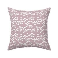 Pastel love hearts tossed hand drawn illustration pattern scandinavian style in violet XS