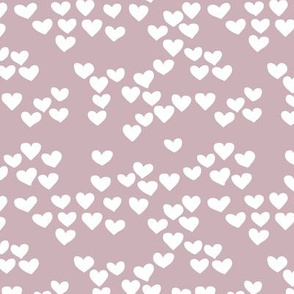 Pastel love hearts tossed hand drawn illustration pattern scandinavian style in violet XS