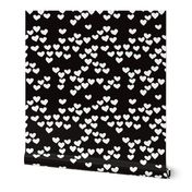 Pastel love hearts tossed hand drawn illustration pattern scandinavian style in neutral black and white XS