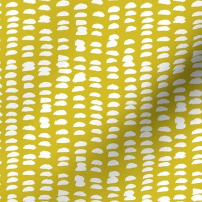 Pastel love brush strokes stripes and spots hand drawn ink illustration pattern scandinavian style in mustard yellow XS