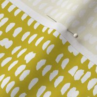 Pastel love brush strokes stripes and spots hand drawn ink illustration pattern scandinavian style in mustard yellow XS
