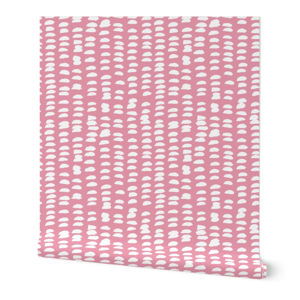 Pastel love brush strokes stripes and spots hand drawn ink illustration pattern scandinavian style in soft pink XS