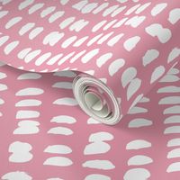 Pastel love brush strokes stripes and spots hand drawn ink illustration pattern scandinavian style in soft pink XS