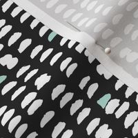 Pastel love brush strokes stripes and spots hand drawn ink illustration pattern scandinavian style in soft mint black and white XS 