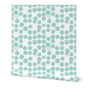 Pastel love brush circles and dots and spots hand drawn ink illustration pattern scandinavian style in soft mint XS