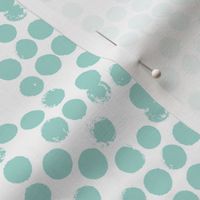 Pastel love brush circles and dots and spots hand drawn ink illustration pattern scandinavian style in soft mint XS