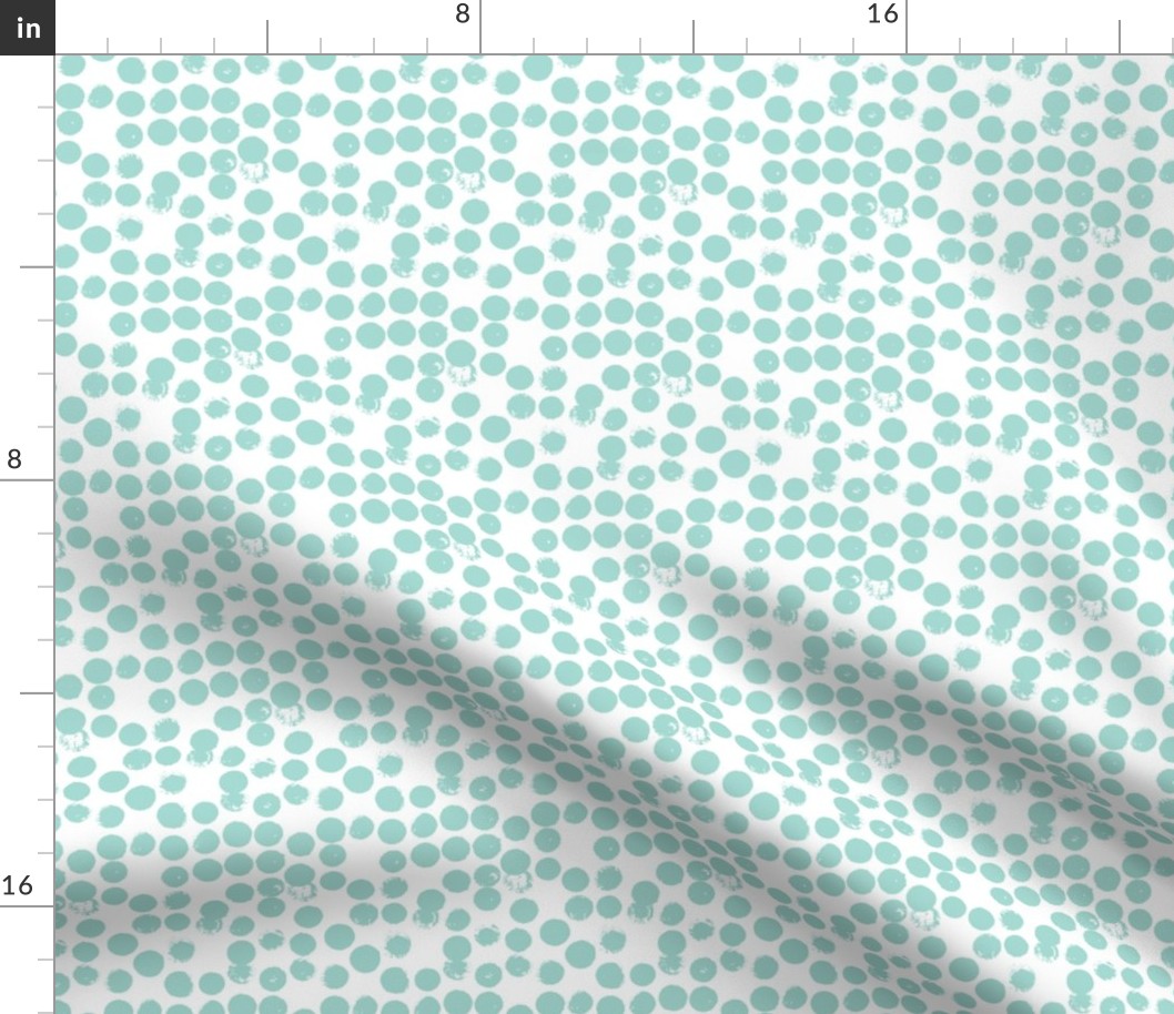 Pastel love brush circles and dots and spots hand drawn ink illustration pattern scandinavian style in soft mint XS