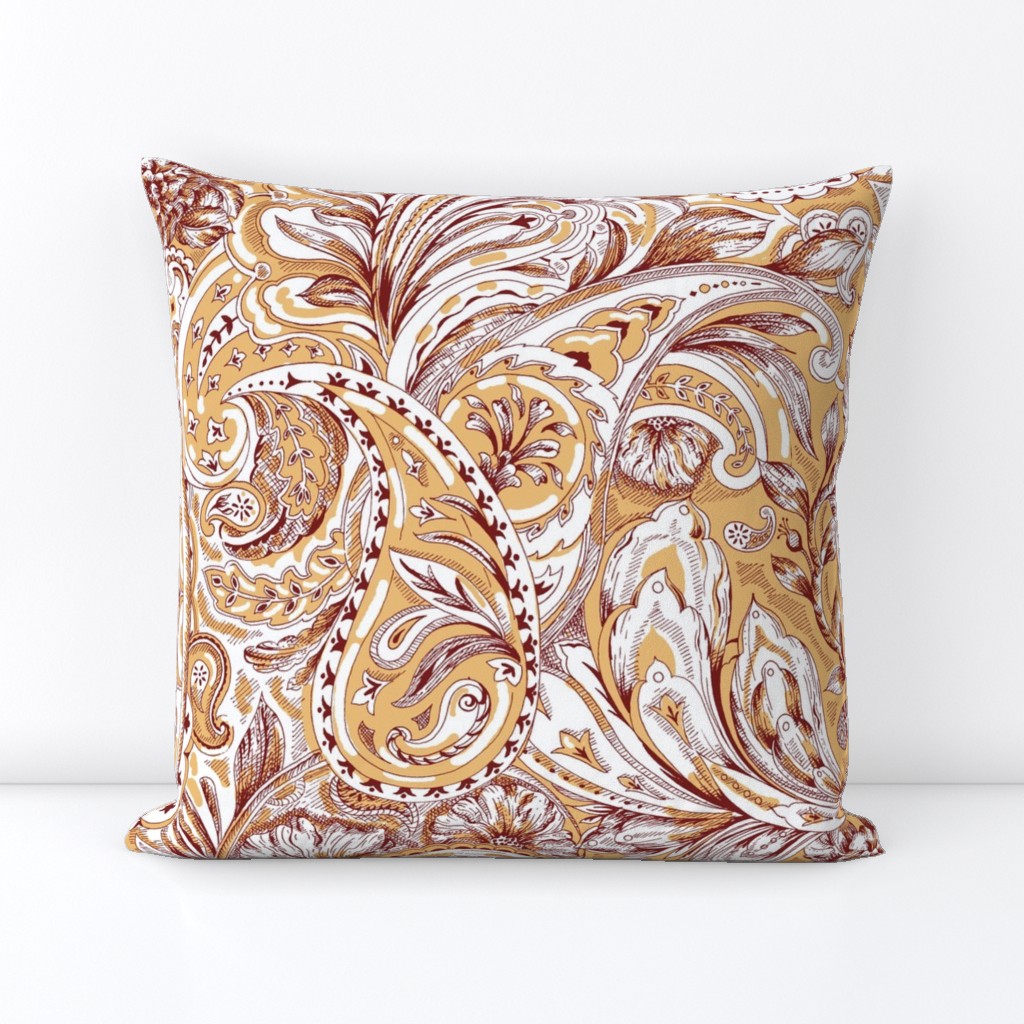 Floral Paisley - Gold