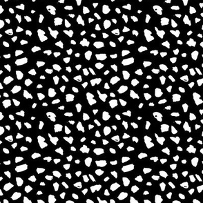 Pastel love brush spots and ink dots dalmatian  hand drawn modern illustration pattern scandinavian style pattern in black and white XS