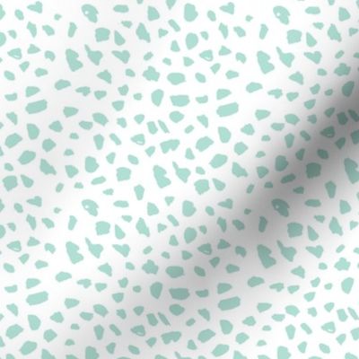 Pastel love brush spots and ink dots hand drawn modern illustration pattern scandinavian style pattern in soft mint XS