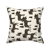 Moose Forest - Dark Brown and Cream (Railroad) by Andrea Lauren
