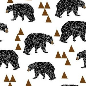 bear // geo bear geometric bear triangles brown bear brown triangles kids baby baby boy nursery
