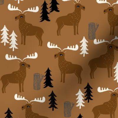 moose // brown charcoal cream dark brown moose canada outdoors animals scouts baby boy kids camping