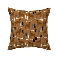 moose // brown charcoal cream dark brown moose canada outdoors animals scouts baby boy kids camping