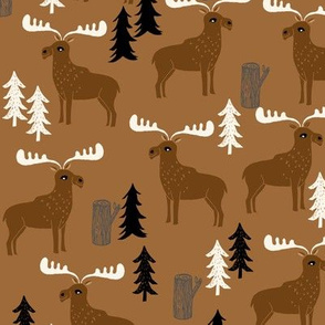 moose // brown charcoal cream dark brown moose canada outdoors animals scouts baby boy kids camping