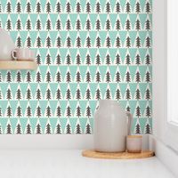 trees // forest mint and grey forest trees triangles crib bedding baby boy nursery kids