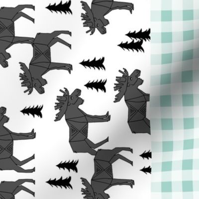 moose quilt // crib bedding baby cheater quilt wholecloth mint grey charcoal kids baby baby boy canada cute animals