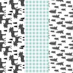 moose quilt // crib bedding baby cheater quilt wholecloth mint grey charcoal kids baby baby boy canada cute animals