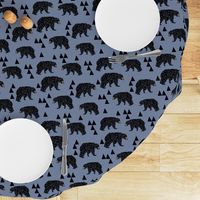 geometric bear // stonewash blue bear with triangles for nursery decor and baby boy fabrics