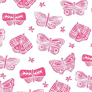 butterfly // block print  pink spring summer flowers pink girly cute 