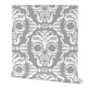 Scrollwork Skulls - gray