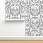 Scrollwork Skulls - gray