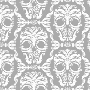Scrollwork Skulls - gray