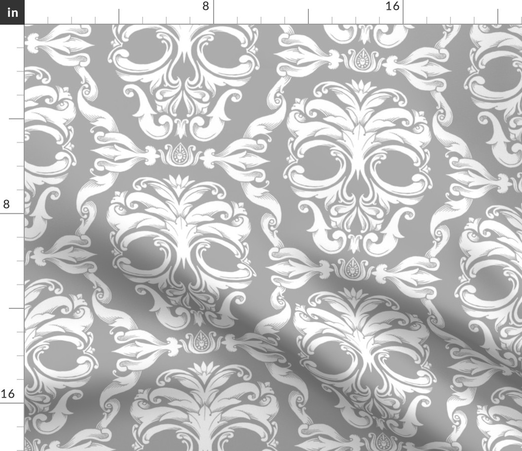 Scrollwork Skulls - gray