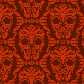 Scrollwork Skulls - red