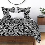 Scrollwork Skulls - black