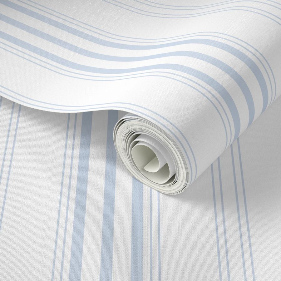 Lars Stripe in pale blueberry Wallpaper | Spoonflower