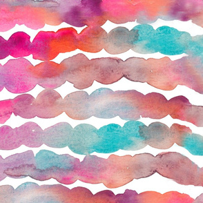 Minnow Watercolor Striped Fabric