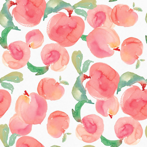 Watercolor Peaches Pattern