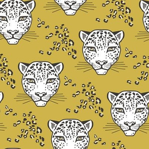 Leopard Head  Big Cat Cats Yellow