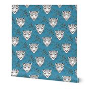 Leopard Head  Big Cat Cats Blue