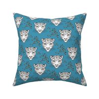 Leopard Head  Big Cat Cats Blue