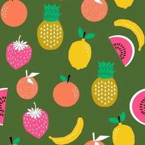 fruits summer tropical pineapple strawberries oranges citrus watermelon kids fruit trendy 
