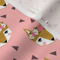 fox flower crown pink spring cute girly nursery baby