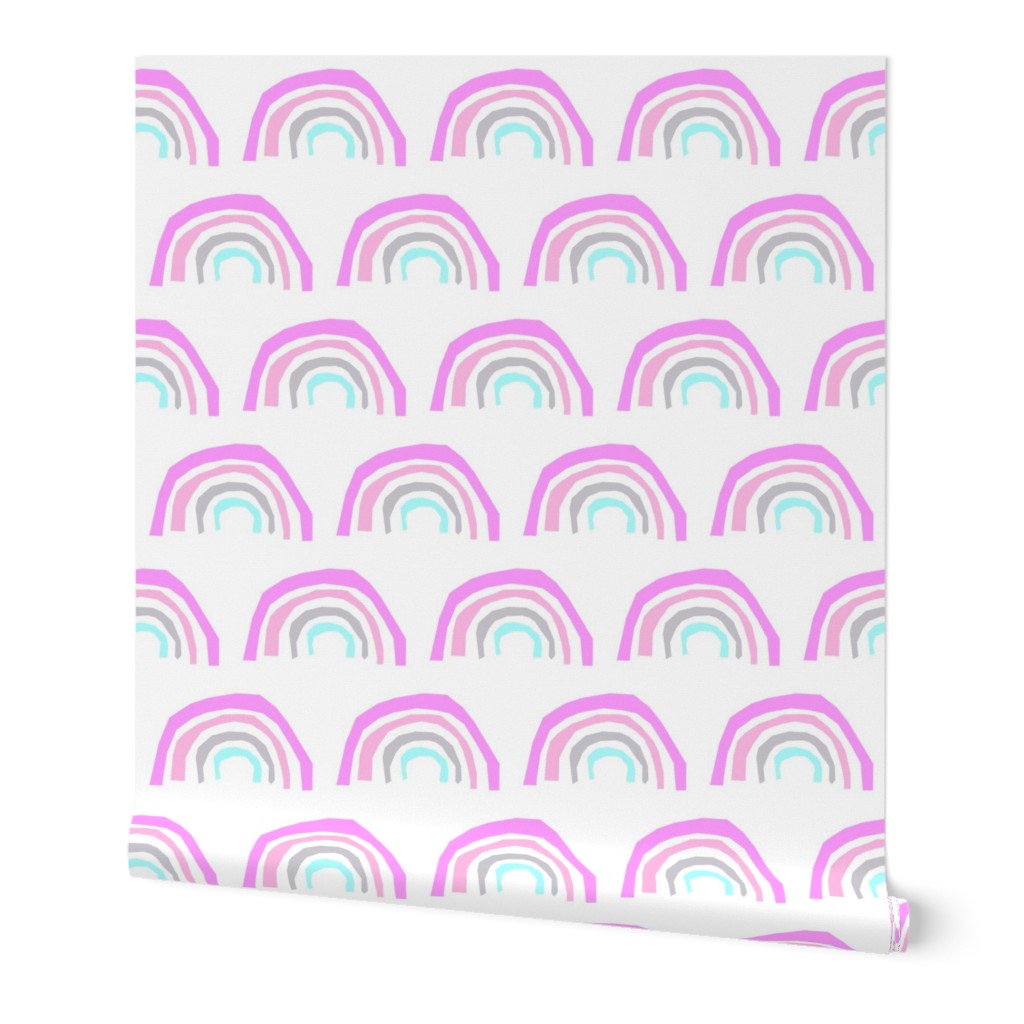 aqua rainbow purple pink grey girly pastel cute rainbow