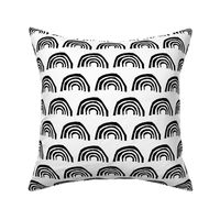 rainbow black and white cool kids trendy scandi black and white rainbow circles scallop