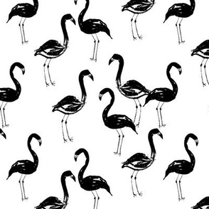 flamingo black and white nursery bird summer tropical kids trend