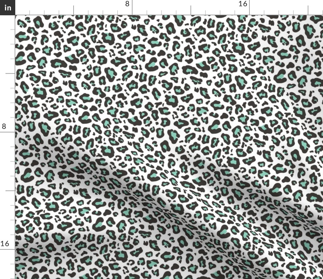 Leopard Animal Fur Print Mint Green