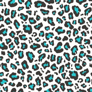Leopard Animal Fur Print Aqua Blue