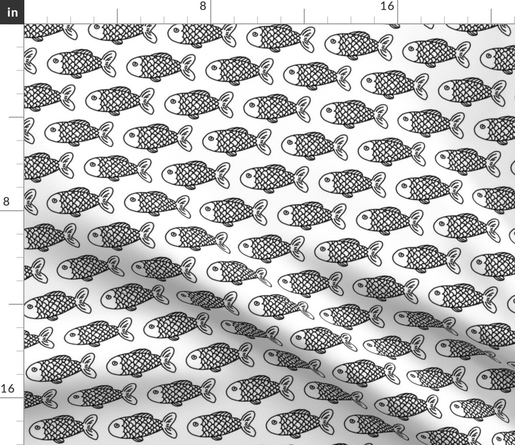 fish black and white kids baby summer water ocean nursery
